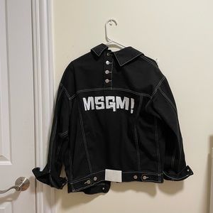 MSGM! Black denim jacket with back buttons, M